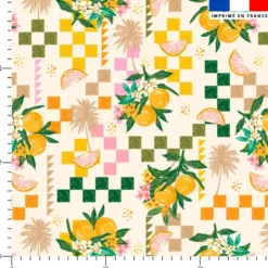 Agrumes d'été colorés - Fond crème
