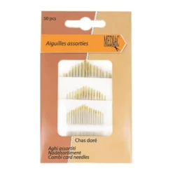 Aiguilles assorties chas doré