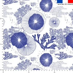 Algue et fleur bleu - Fond blanc