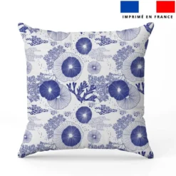 Algue et fleur bleu - Fond blanc