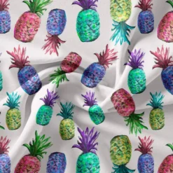 Ananas multicolore - Fond écru - Création Cat&Colours