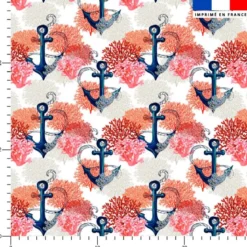 Ancre et corail - Fond blanc