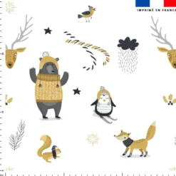 Animaux ambiance d'hiver - Fond blanc