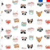 Animaux couronne de fleurs - Fond blanc