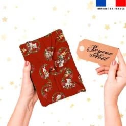 Animaux couronne de noel - Fond rouge - Création Stillistic