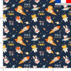 Animaux dans l'espace - Fond bleu foncé