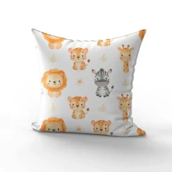 Animaux de la savane kawaii - Fond blanc