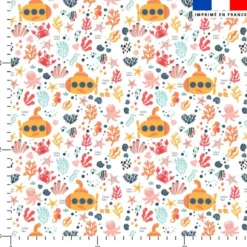 Animaux de l'océan et sous-marin - Fond blanc