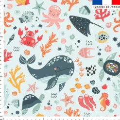 Animaux de l'océan - Fond bleu ciel