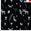 Animaux de Noel gris souris - Fond noir