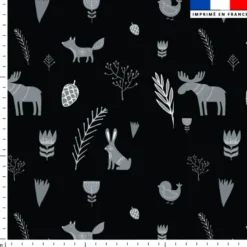 Animaux de Noel gris souris - Fond noir