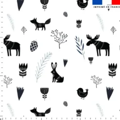 Animaux de Noel noirs - Fond blanc