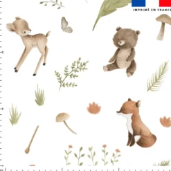 Animaux des bois aquarelle - Fond blanc
