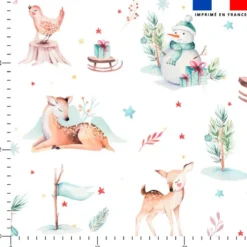 Animaux des neiges aquarelle - Fond blanc