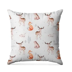 Animaux d'hiver sauvages effet aquarelle - Fond blanc