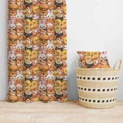 Animaux food kawaii - Fond multicolore