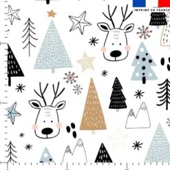 Animaux hiver cerf - Fond blanc