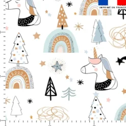 Animaux hiver licorne - Fond blanc