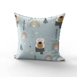 Animaux hiver ours - Fond bleu glacier
