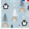 Animaux hiver pingouin - Fond bleu clair