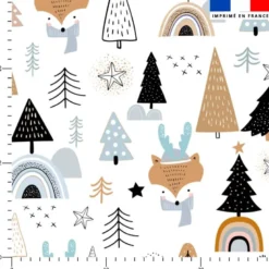 Animaux hiver renard - Fond blanc