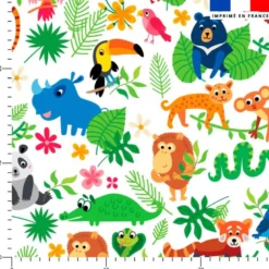 Animaux jungle color - Fond blanc