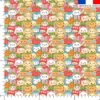 Animaux kawaii et fruits rigolos - Fond multicolore