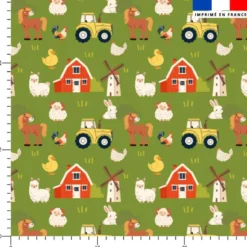 Animaux à la ferme - Fond vert