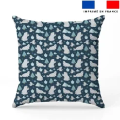 Animaux marins pôle nord ours et morse - Fond bleu pétrole