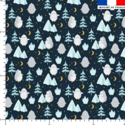 Animaux marins pôle nord pingouin - Fond bleu nuit