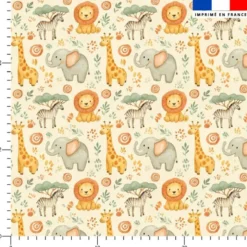Animaux Mignons Safari - Fond Beige