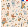 Animaux musiciens de la savane - Fond crème