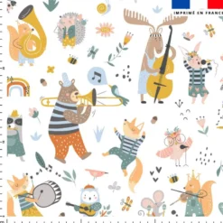 Animaux musiciens - Fond blanc