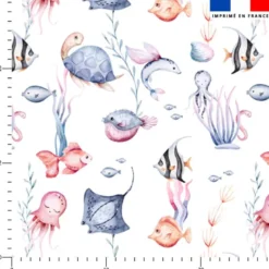 Animaux sous la mer - Fond blanc