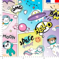 Animaux spatiaux effet BD - Fond blanc