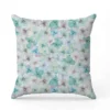 Aquarelle fleur bleue et verte style vintage - Fond blanc