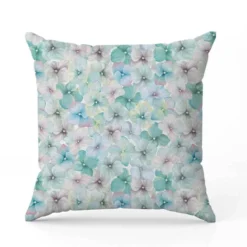 Aquarelle fleur bleue et verte style vintage - Fond blanc