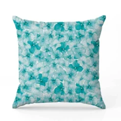 Aquarelle fleur bleu turquoise style vintage - Fond blanc