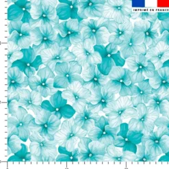 Aquarelle fleur bleu turquoise style vintage - Fond blanc
