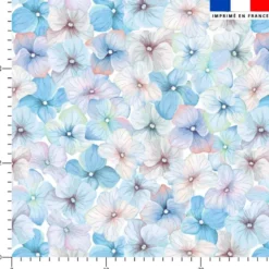 Aquarelle fleur rose et bleue style vintage - Fond blanc