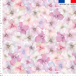 Aquarelle fleurs roses style vintage - Fond blanc