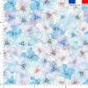 Aquarelle fleurs style vintage nuancé - Fond bleu