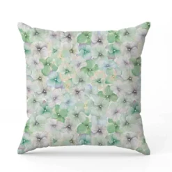 Aquarelle fleur verte et violette style vintage - Fond blanc