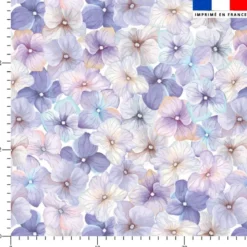Aquarelle fleur violette et bleue style vintage - Fond blanc