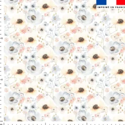 Aquarelle motif fleurs vintages - Fond blanc