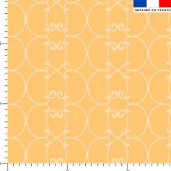 Arabesques beige clair - Fond abricot