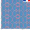 Arabesques corail - Fond bleu