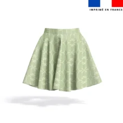 Arabesques écru - Fond vert clair