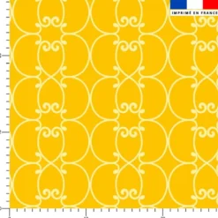 Arabesques jaune clair - Fond jaune