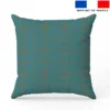 Arabesques noisette - Fond bleu vert